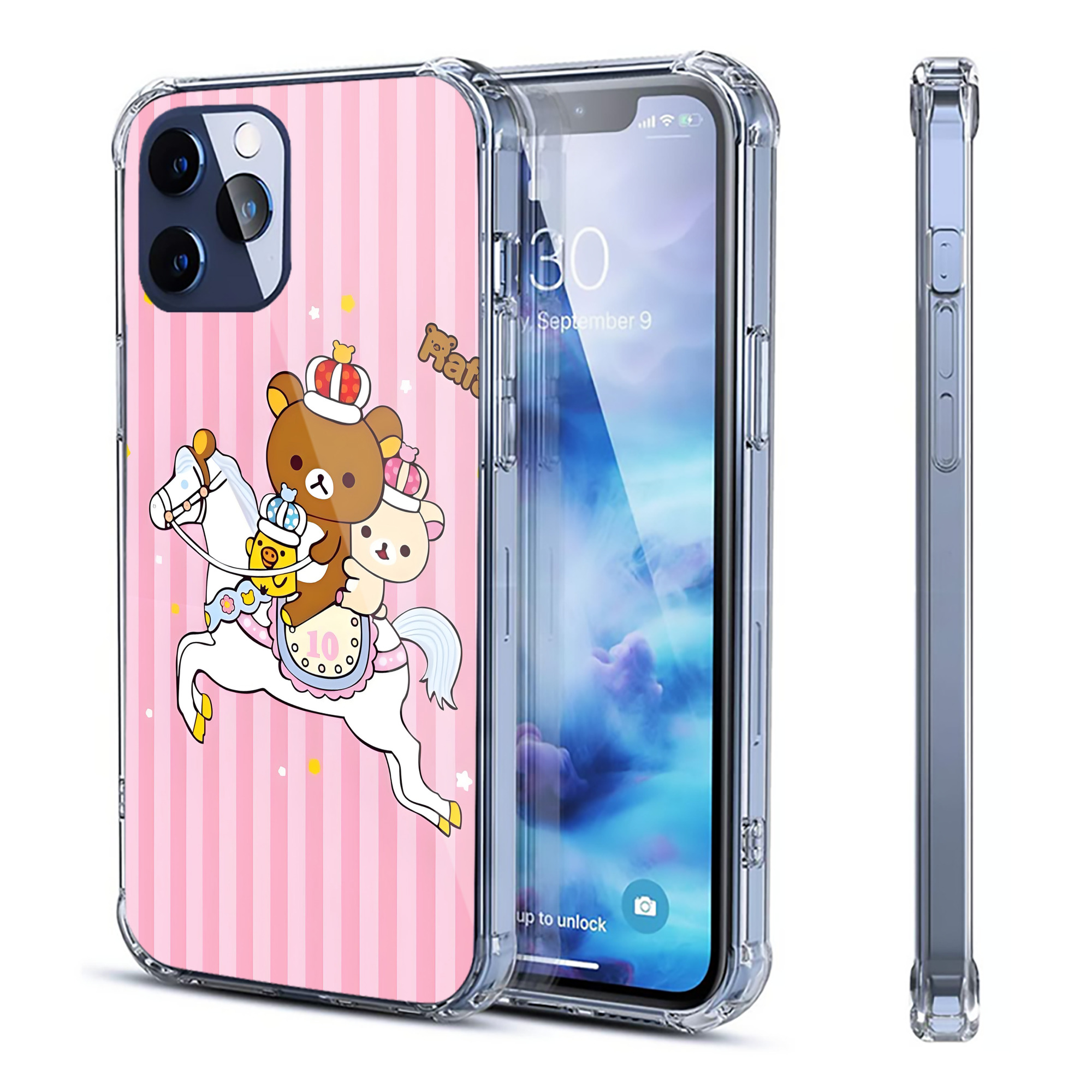 （画像用） リラックマ リラックマ キイロイトリ Rilakkuma Korilakkuma Kiiroitori 【iPhone 12シリーズ対応】透明スマホケース（クリアソフトケース）